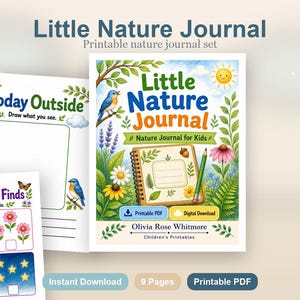 Little Nature Journal | Nature Journal for Kids | Printable PDF | Digital Download image 2