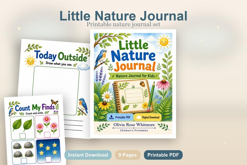 Little Nature Journal | Nature Journal for Kids | Printable PDF | Digital Download image 2