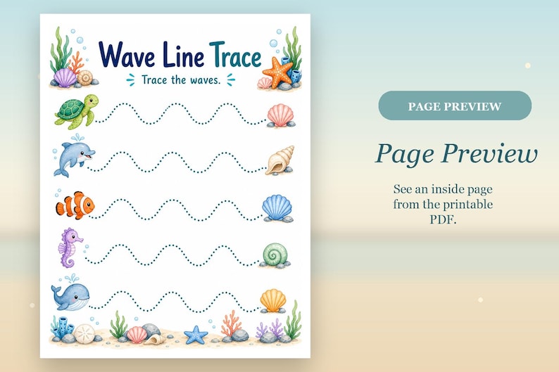 Starfish Fine Motor Lines | Fine Motor Skills Worksheets | Printable PDF | Digital Download image 10