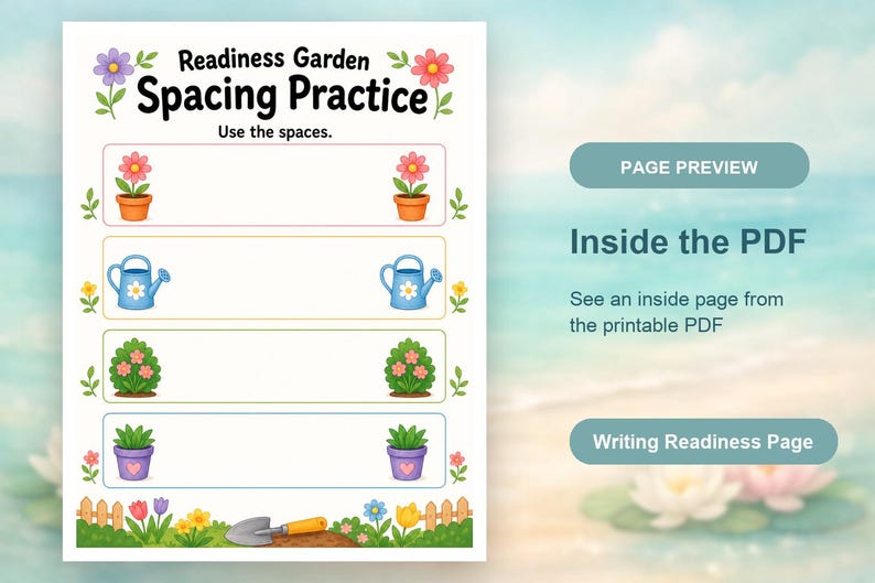Writing Readiness Garden | Writing Readiness Worksheets | Printable PDF | Digital Download image 10