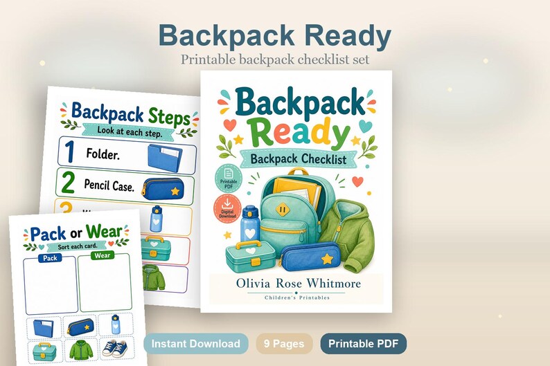 Backpack Ready | Backpack Checklist | Printable PDF | Digital Download image 2