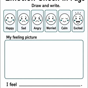 Registro de emociones arcoíris / Tabla de emociones para niños / PDF imprimible / Descarga digital imagen 7