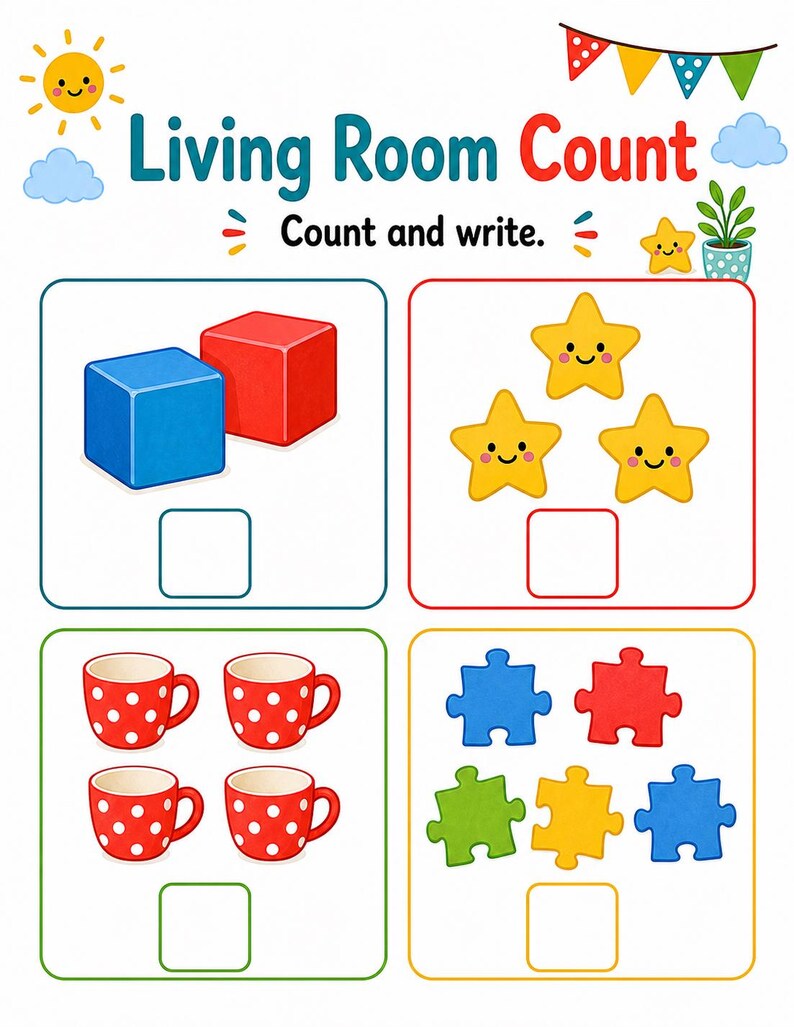 Cushion Game Corner Pages | Living Room Game Pages | Printable PDF | Digital Download image 5