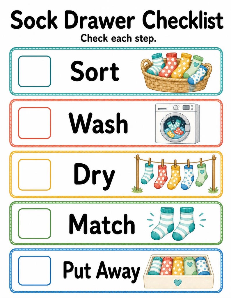 Sonnige Sockenpaare | Socken-Matching-Spiel | Druckbare PDF | Digitaler Download Bild 6