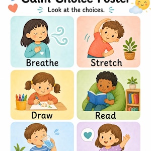 Calm Choice Board | Calm Down Choice Board | Printable PDF | Digital Download image 3