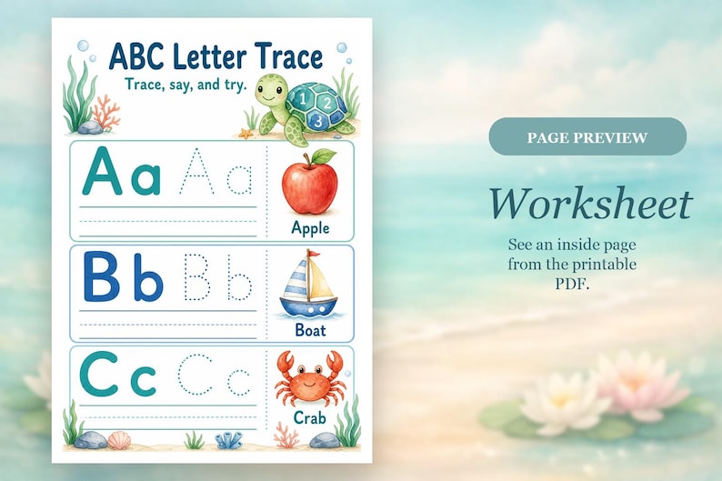 Turtle Number Steps | Preschool Worksheets | Printable PDF | Digital Download image 6