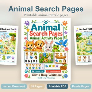 Animal Search Pages | Animal Activity Pages | Printable PDF | Digital Download image 2
