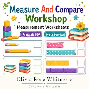 Atelier de mesure et de comparaison | Feuilles de calcul | PDF imprimable | Téléchargement numérique image 1