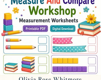 Measure And Compare Workshop | Measurement Worksheets | Printable PDF | Digital Download