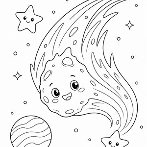 Disegni da colorare di esploratori spaziali / Disegni da colorare dello spazio / PDF stampabile / Download digitale immagine 7