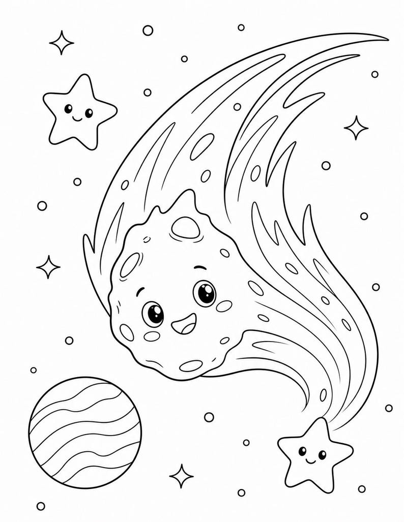 Disegni da colorare di esploratori spaziali / Disegni da colorare dello spazio / PDF stampabile / Download digitale immagine 7