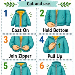 Zip Up Jacket | Zipper Practice | Printable PDF | Digital Download image 4