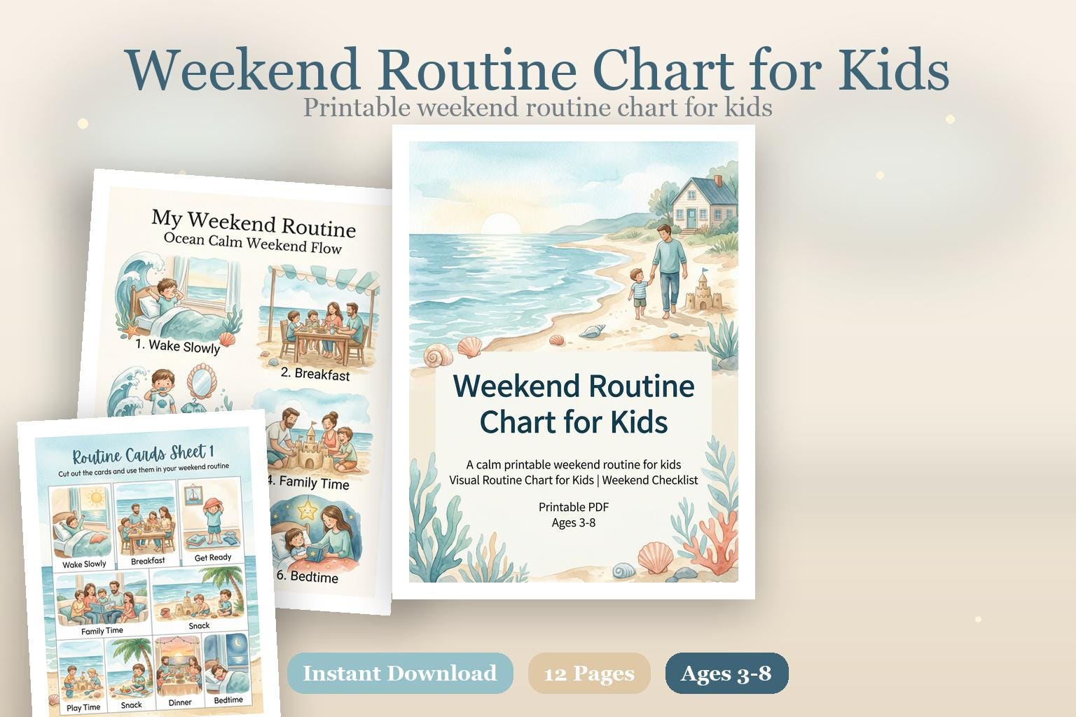 Empty Weekend Routine Weekend Routine Chart for Kids | Visual Routine Chart for Kids ...