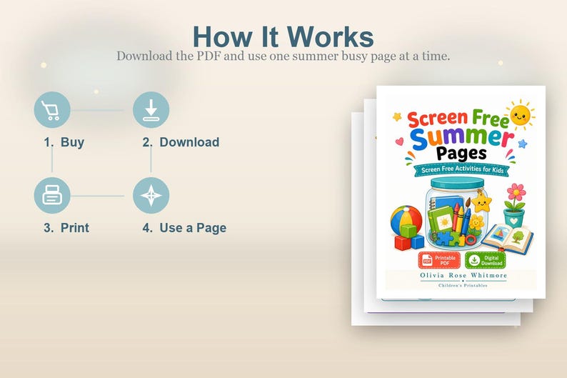 Screen Free Summer Pages | Screen Free Activities for Kids | Printable PDF | Digital Download image 8