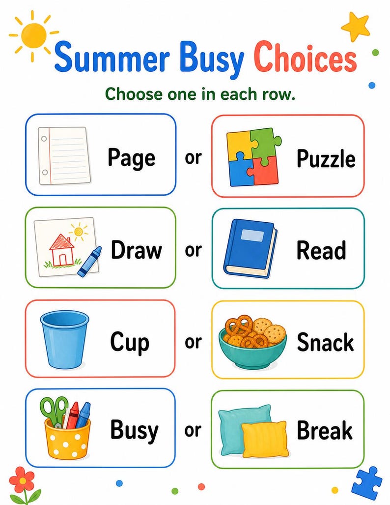 Home Summer Busy Pages | Summer Busy Pages for Kids | Printable PDF | Digital Download image 6