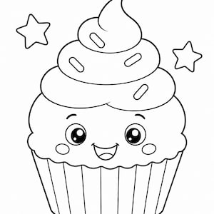 Disegni da colorare di dolci amici / Disegni da colorare di cibo carino / PDF stampabile / Download digitale immagine 3
