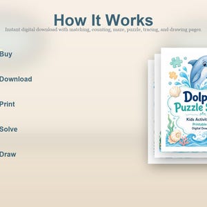Dolphin Puzzle Splash | Kids Activity Sheets | Printable PDF | Digital Download image 4