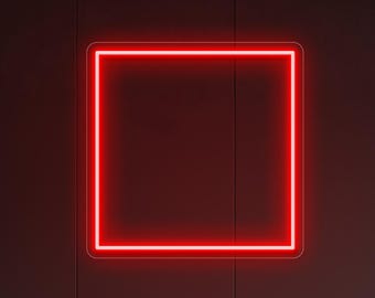 Fyrkantig neonskylt, futuristisk väggkonst, modern LED-dekor, spellampa, bärbar nattlampa