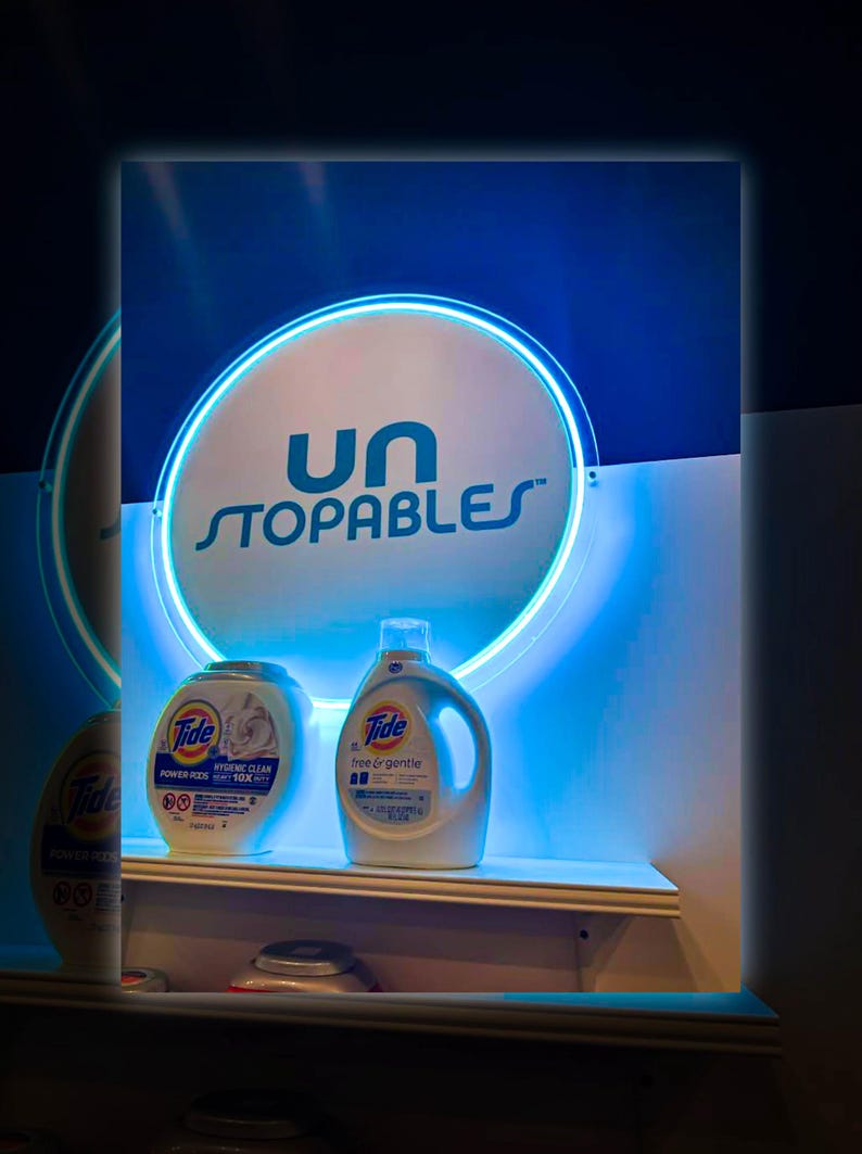 Batteridriven cyberpunk cirkel neonskylt, LED-ringväggkonst, trådlös futuristisk dekor, anpassad sci-fi-halolampa bild 9