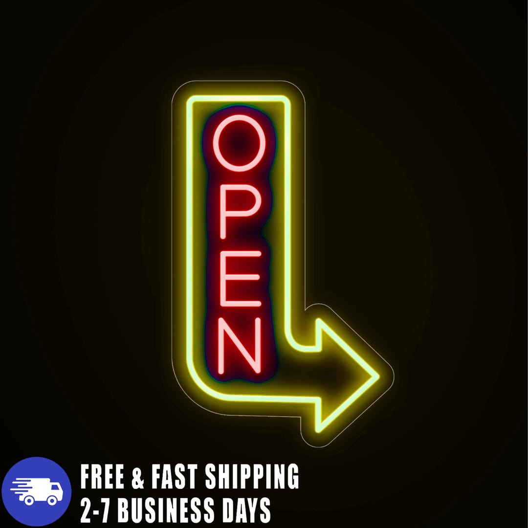 Arrow Right Neon Open Bar Sign, Outdoor Right Arrow Led Signs, Arrow ...