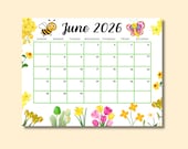 June 2026 Calendar: Editable, Printable Planner (Instant Digital Download)