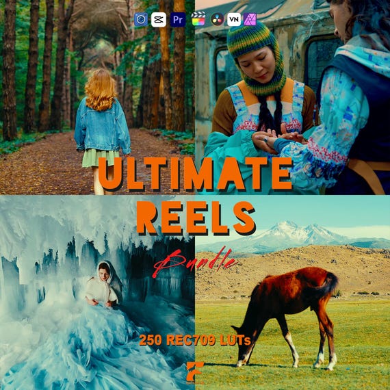 250+ Cinematic LUTs | Moody Film Looks, Viral Color Grading Pack for Reels & TikTok Creators