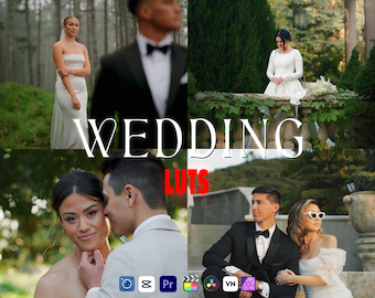 70 Wedding LUTs for Video Editing V.1 | Cinematic, Romantic, Natural and Soft Tones | DaVinci, Premiere, Final Cut Pro, CapCut