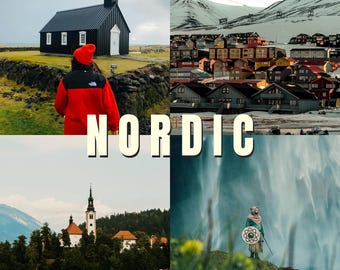 20 Nordic Lightroom Presets | Moody Scandi Aesthetic, Airy Nature, Landscape Filters for Mobile & Desktop | Cinematic Outdoor Wanderlust