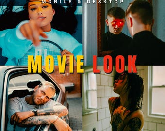 100 Cinematic Movie Look Lightroom Presets | Hollywood Film Style, Film Aesthetic, Moody and Dramatic Tones, Cinematic | Mobile & Desktop