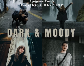 Dark & Moody Lightroom Presets | Cinematic, Dramatic, Deep Tones, Rich Dark Moody Aesthetic Edits | Mobile and Desktop