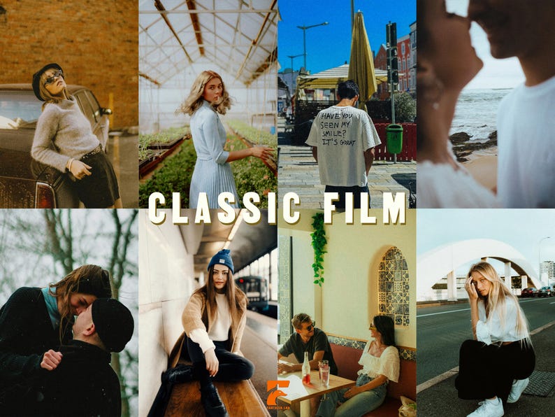 May include: A collage of lifestyle images with a vintage aesthetic. The images feature people in various settings, including outdoor and indoor scenes. The text "CLASSIC FILM" is overlaid on the images, suggesting a theme of classic photography or film.