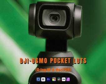 DJI D-Log-M LUTs for Osmo Pocket V.1 | Cinematic Color Grading LUT Pack (D-Log-M & Rec709) | Professional DJI LUTs