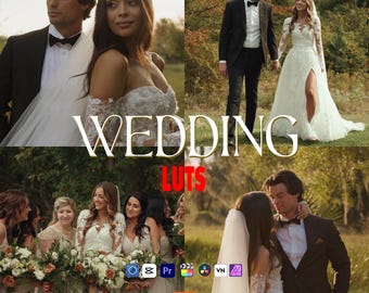 70 Wedding LUTs for Video Editing V.2 | Cinematic, Romantic, Natural and Soft Tones | DaVinci, Premiere, Final Cut Pro, CapCut
