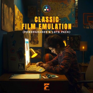 Classic Film Emulation Power Grades & LUTs | Professional DaVinci Resolve PowerGrades + Film LUT Pack | Analog, Vintage, Cinematic