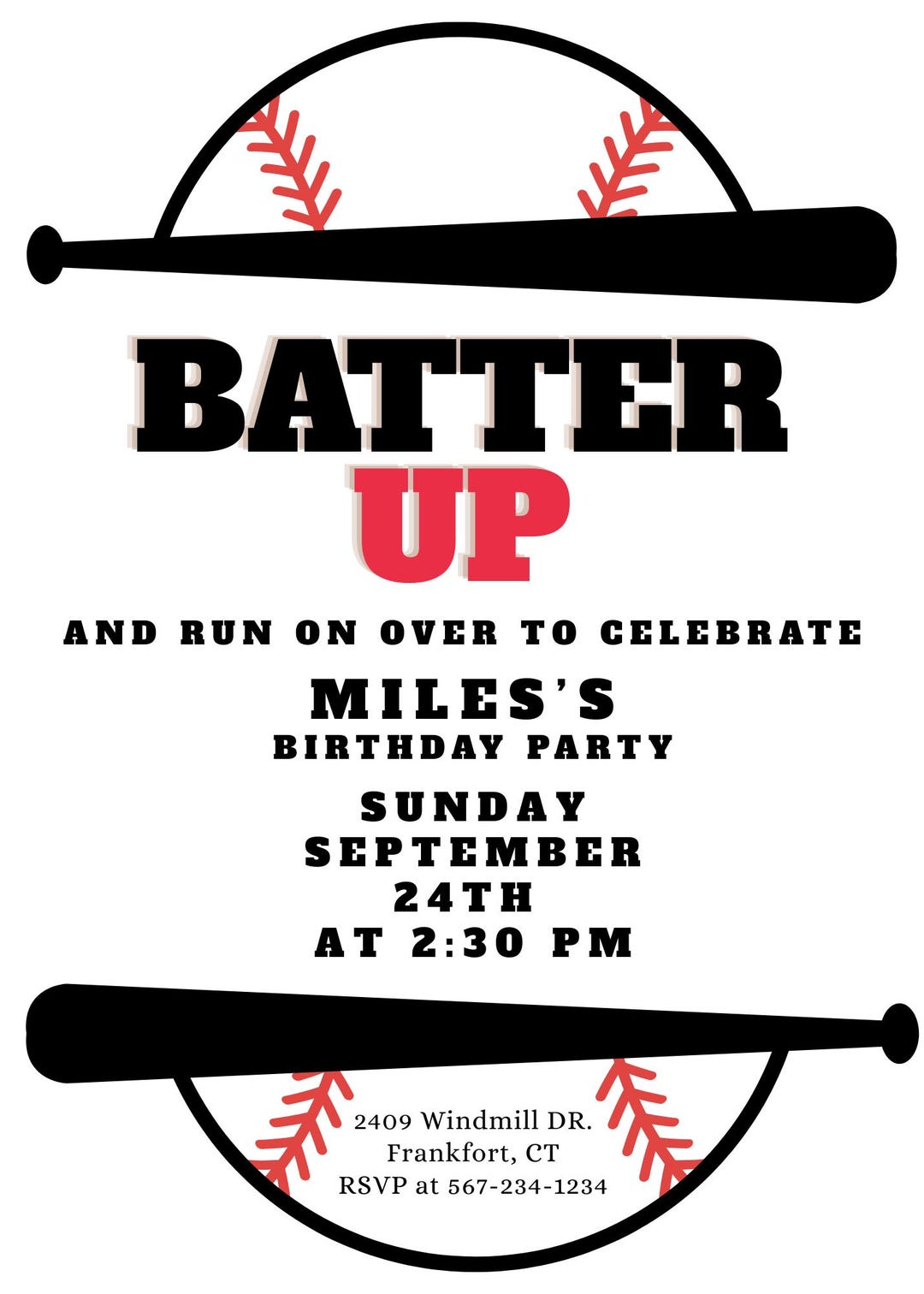 Batter up Editable Template - Etsy