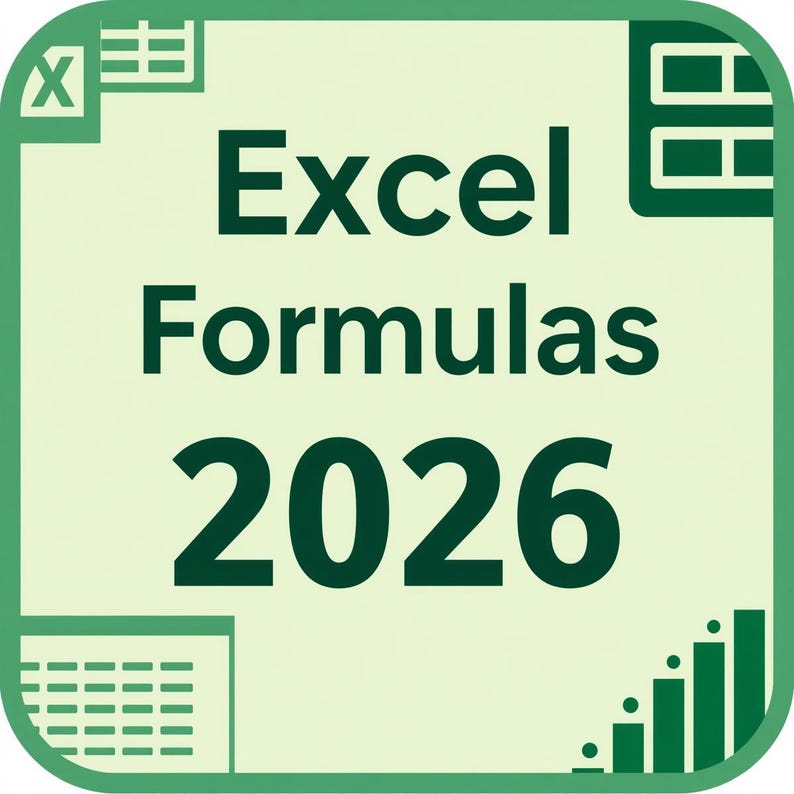 Excel Formulas 2026 Cheat Sheet | Data Analyst Guide | VLOOKUP XLOOKUP ...