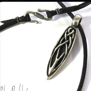 Celtic Spear Necklace - Men&#39;s Celtic Knot Pendant, Spearhead Necklace - Knotwork Jewelry with Custom Cord