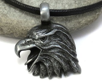 Adelaarsketting - Amerikaanse zeearend-hanger aan kunstleerkoord, Amerikaanse patriottische sieraden