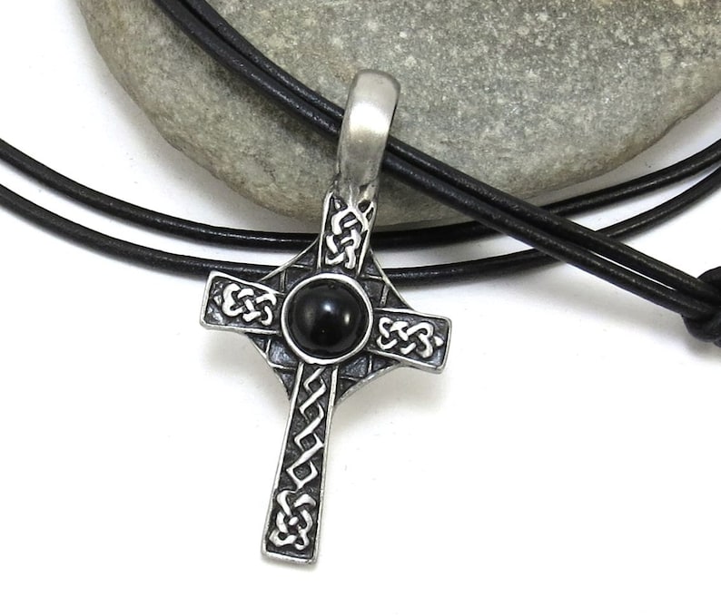 Celtic Cross Necklace Celtic Knot Cross Pendant Silver Etsy