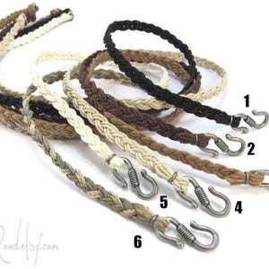 Customizable Hemp Cord with Rustic Hook Clasp - Natural Earth Tone Hemp Cords