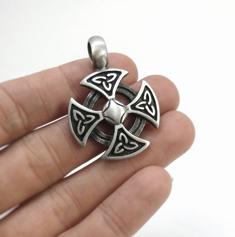 Celtic Cross Necklace Celtic Knotwork Jewelry Mens Leather - Etsy