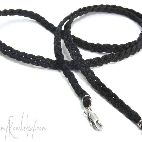 Customizable Hemp Cord with Durable Stainless Steel Clasp - Black, Brown, Multi and White - Hemp Necklace