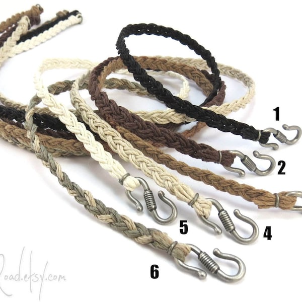 Customizable Hemp Cord with Rustic Hook Clasp - Natural Earth Tone Hemp Cords