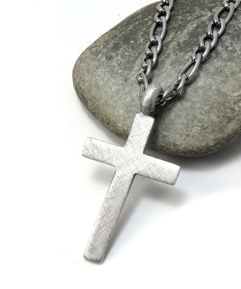 Men's Cross Necklace Christian Jewelry Rustic Cross Etsy