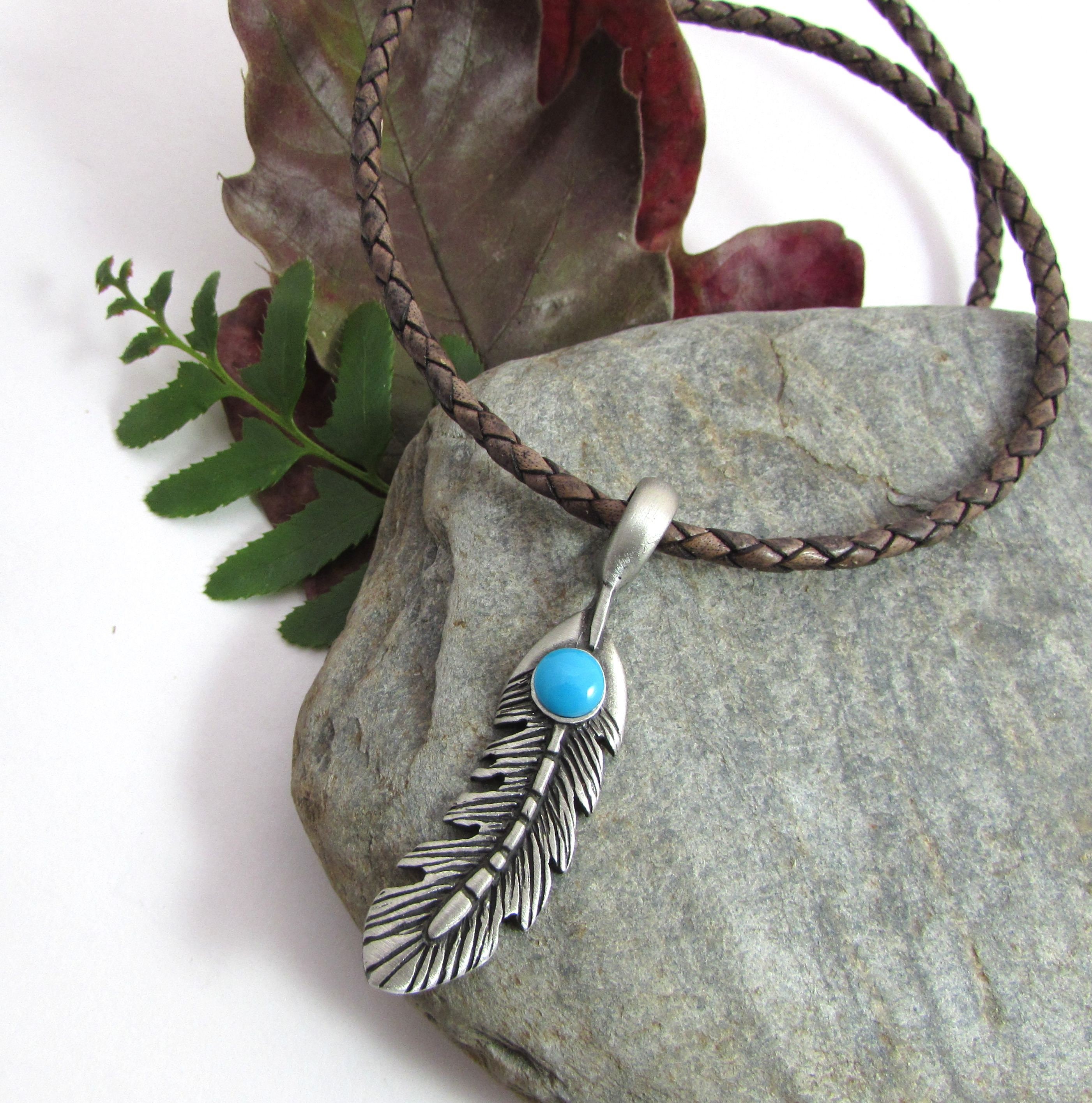 アクセサリー M.Cohen Turquoise Feather Necklace Turquoise Feather Necklace | Buck Palmer