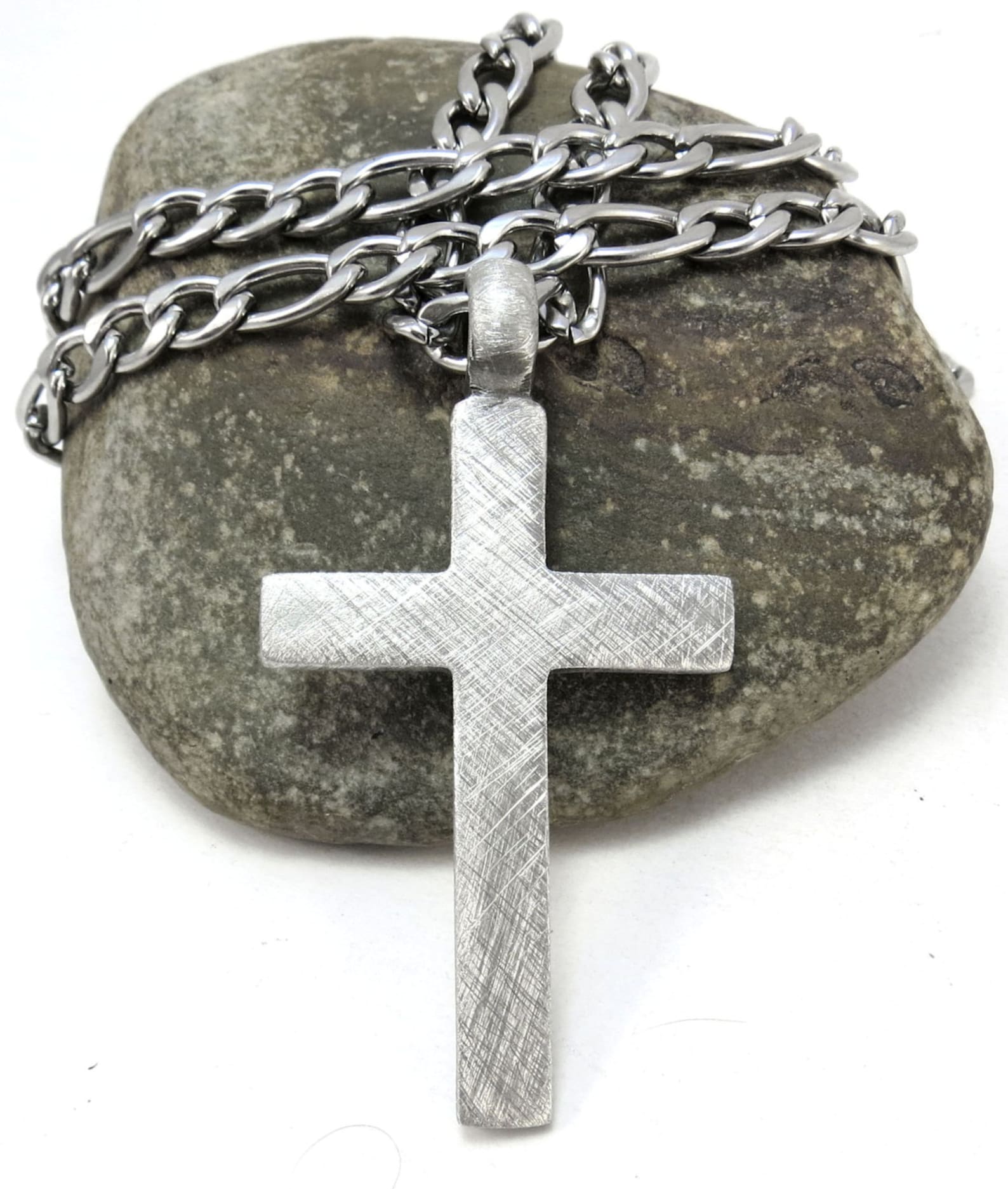 Men's Cross Necklace Christian Jewelry Rustic Cross - Etsy