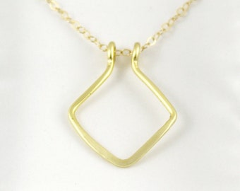 14K Gold-filled Wire Diamond-Shaped Geometry Necklace