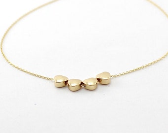 One Heart, Two Hearts...... Multi Gold Heart Necklace, Gold Heart Necklace, Family, Mother Daughters, Sisters, Best Friends, Bridal  Gift