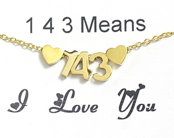 Collar "Te amo", de plata o oro, ideal para parejas, madres, hijas y hermanas, con número, regalo de aniversario.
