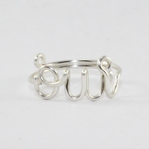 OUI Ring, Silver Wire Adjustable Ring, French Word Ring Yes I Do, Girlfriend, Loved One, Bridesmaid Gift image 1